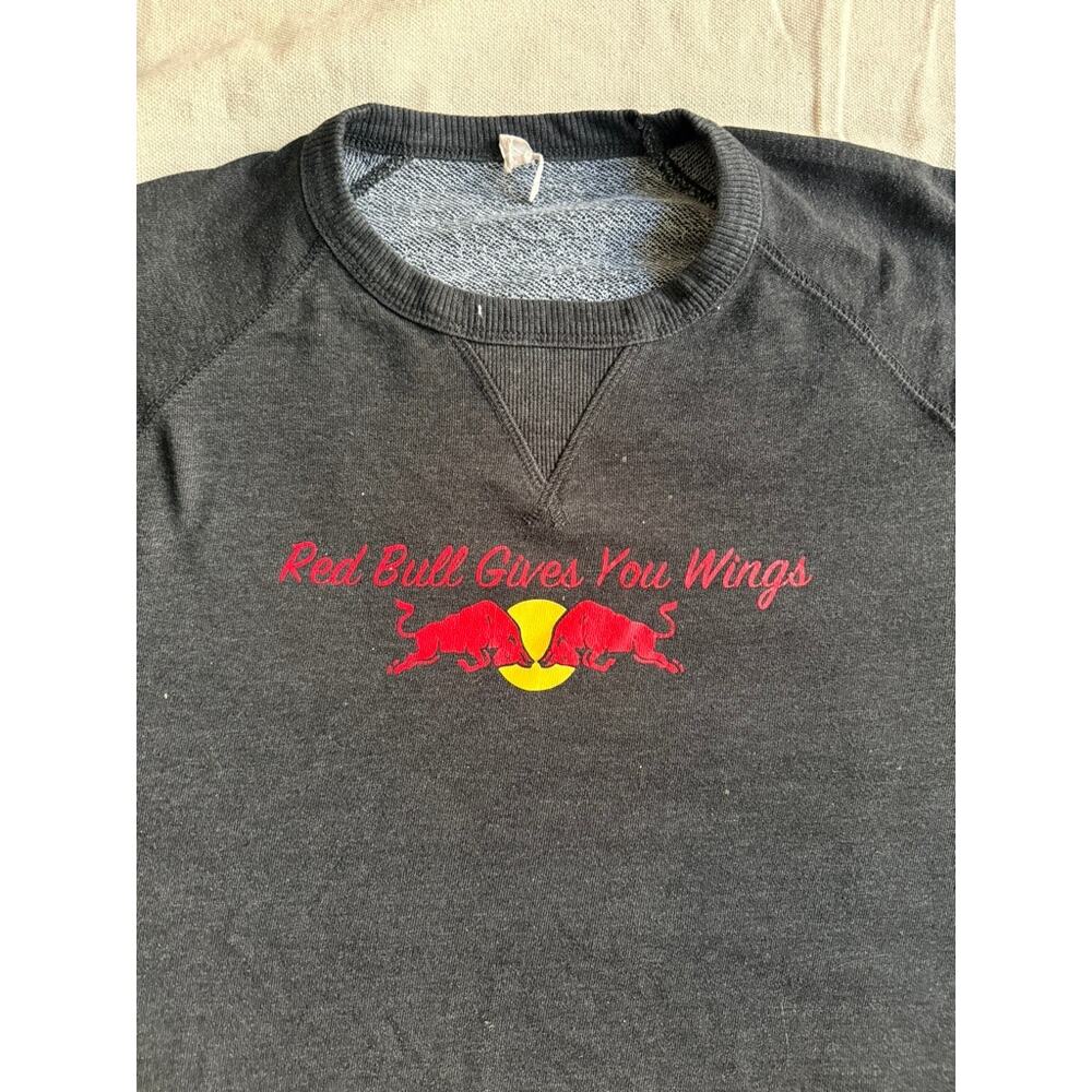 Red Bull Gives You Wings Raglan Sweatshirt Charcoal Gray Size Large Workwear
